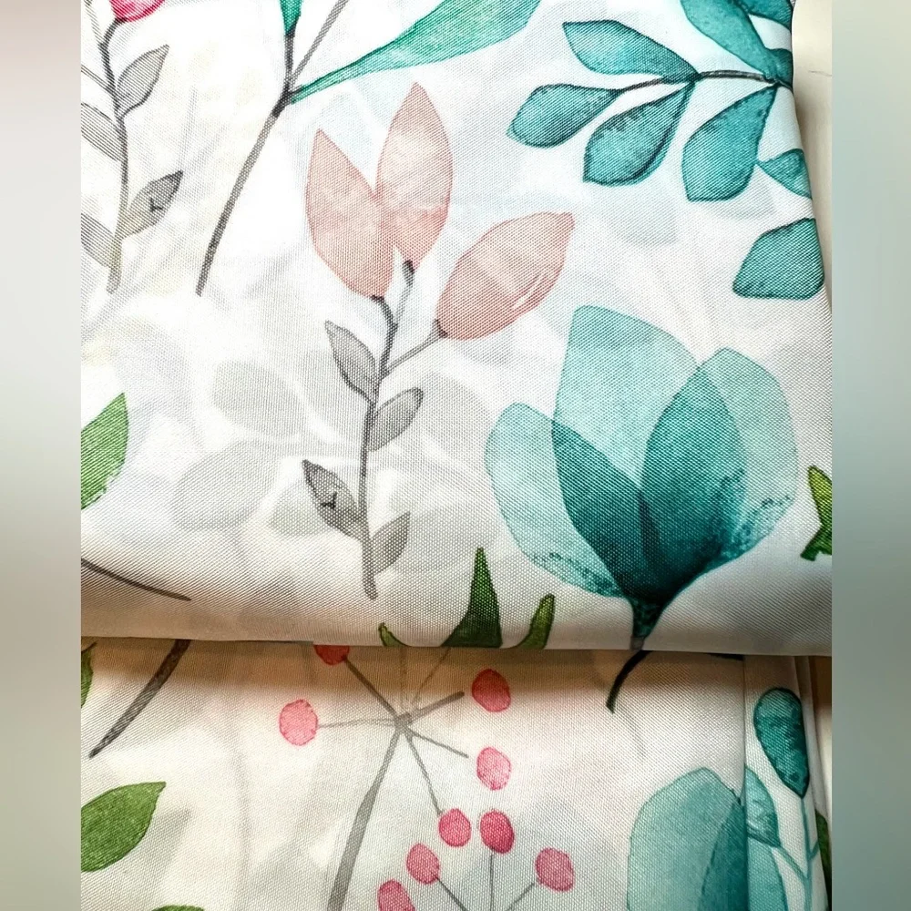Sia Floral Fabric Shower Curtain Watercolor Flower Garden
